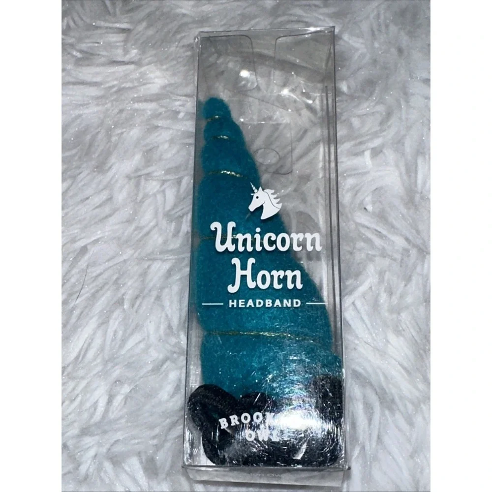 Brooklyn Owl Unicorn Headband Horn Turquoise‎ Blue Costume New